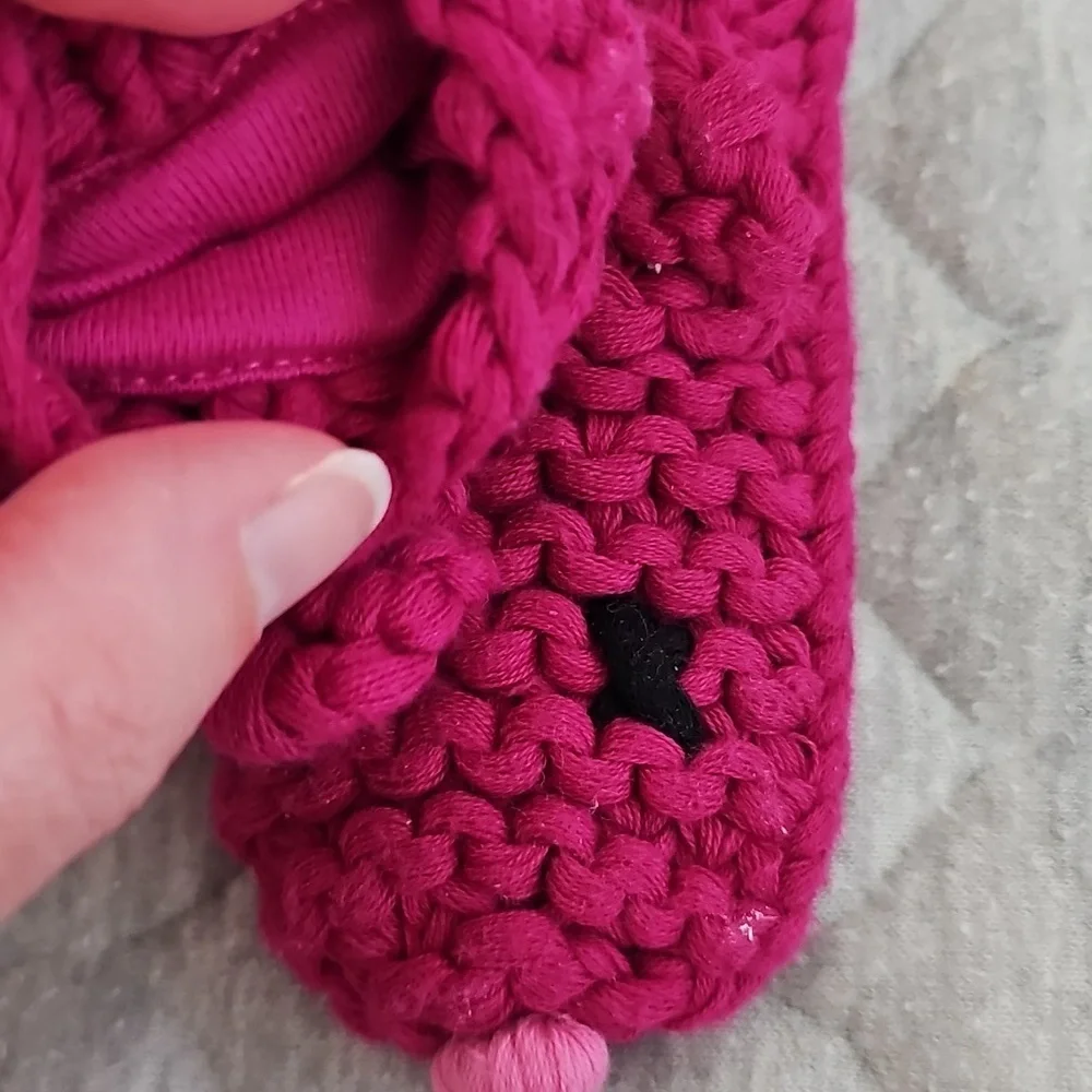 Joules Pink Knit Lined Mittens Gloves S 6m-24m 100% Cotton